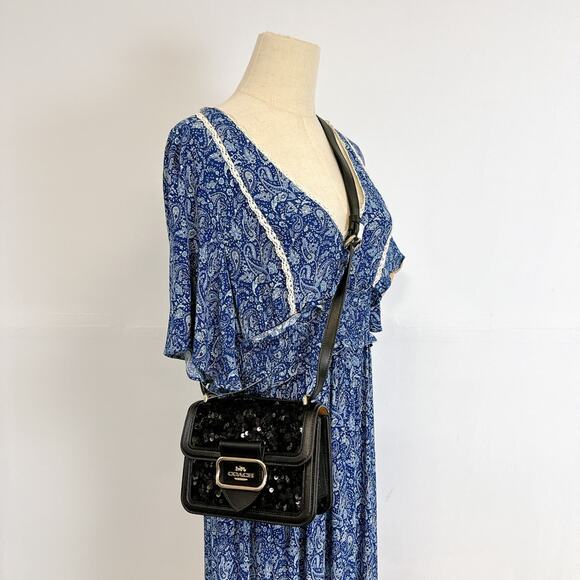 Coach CO922 Morgan Square Crossbody IN Black - Picture 1 of 7